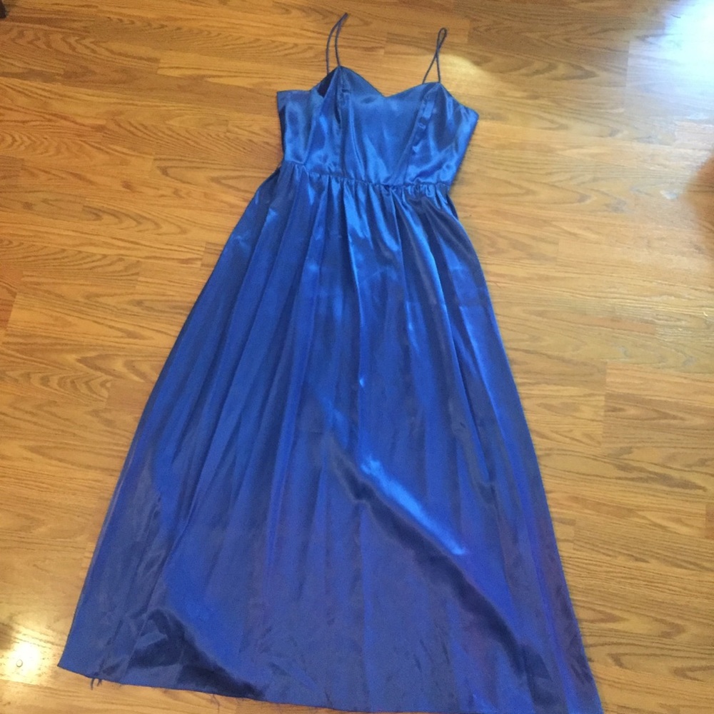 Reformation Vintage Satin Slip Dress Maxi 90’s Medium Blue - Picture 10 of 16